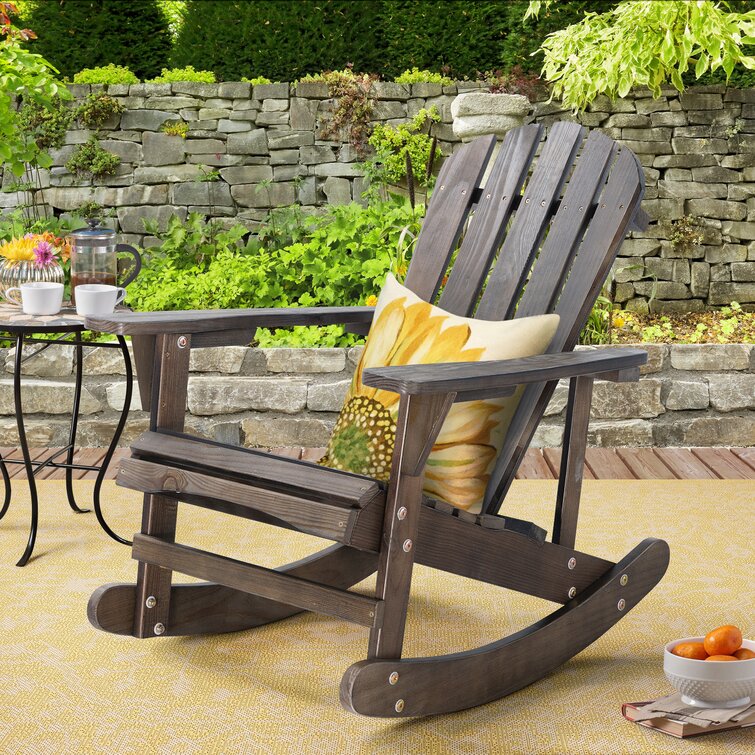 Freeport Park® Adirondack Wooden Rocking Chair, Grey & Reviews | Wayfair.ca